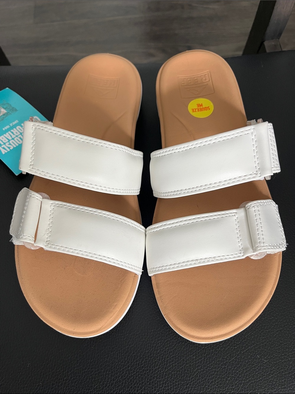 Reef White Double-Strap Slide Sandals Size 7 New with Tags